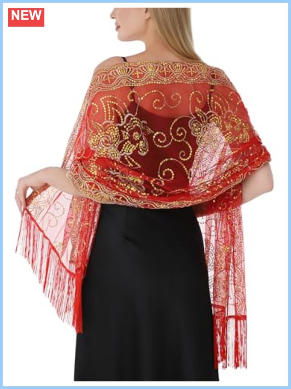 Sequin Shawl Wrap for Evening Dresses Wedding Bridal Accessory